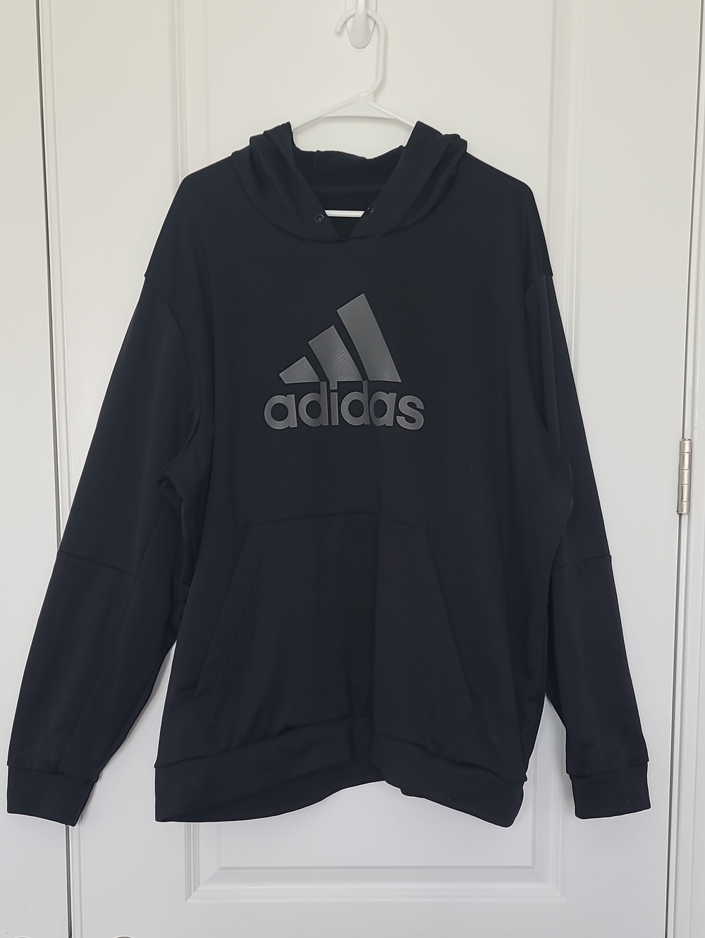 Adidas Men’s Black Logo Pullover Hoodie